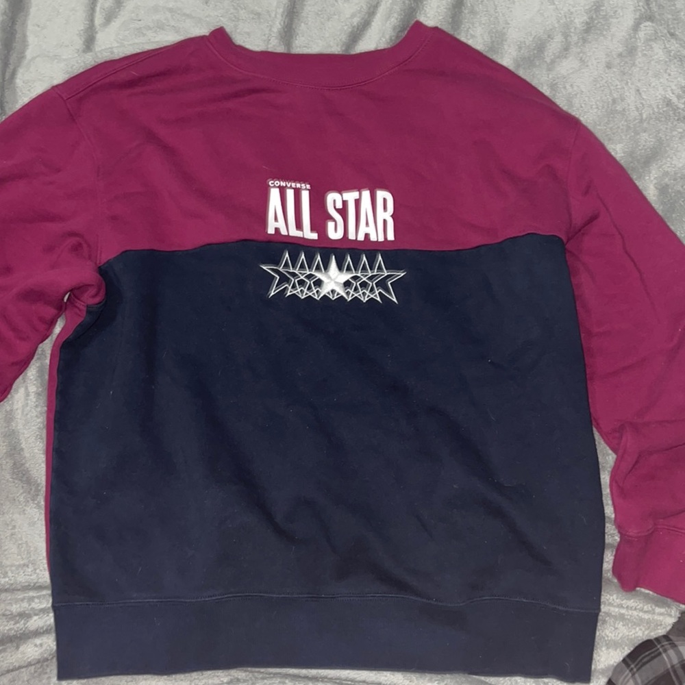 Vintage Purple and navy blue converse pullover